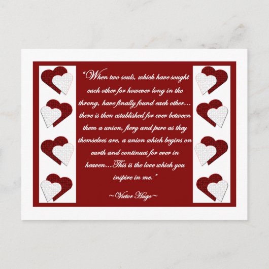 Als twee zielen... Victor Hugo Quote Briefkaart (Voorkant)