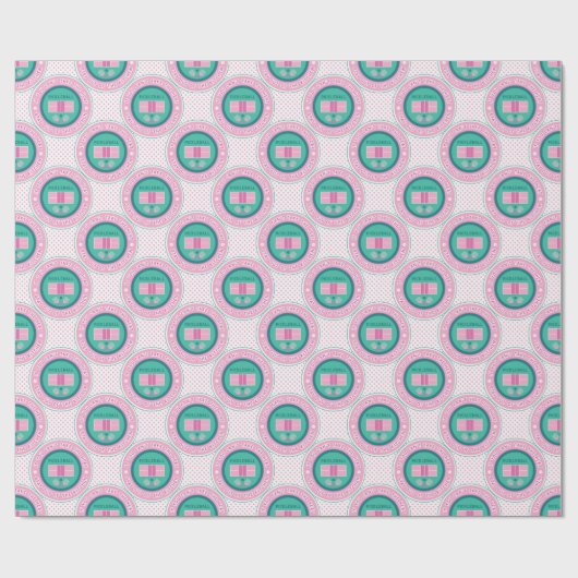 Als u de hitte niet kunt gebruiken - roze en munt cadeaupapier (Vlak)