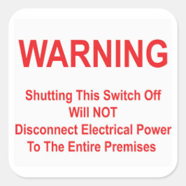 Als u de schakelaar uitschakelt, wordt de stroomto vierkante sticker