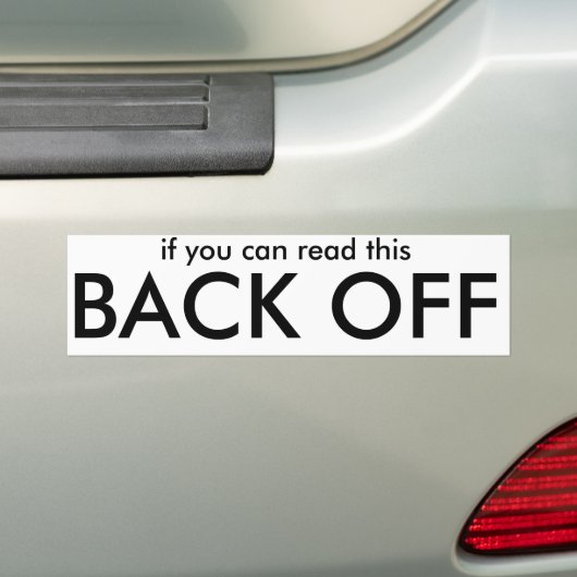 als u deze BACK UIT kunt lezen Bumpersticker (Op auto)