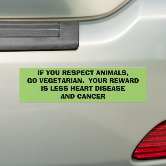 ALS U DIEREN RESPECTEERT, GA DAN VEGETARIAN. JE R BUMPERSTICKER (Op auto)