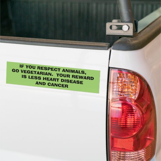 ALS U DIEREN RESPECTEERT, GA DAN VEGETARIAN. JE R BUMPERSTICKER (Op Truck)