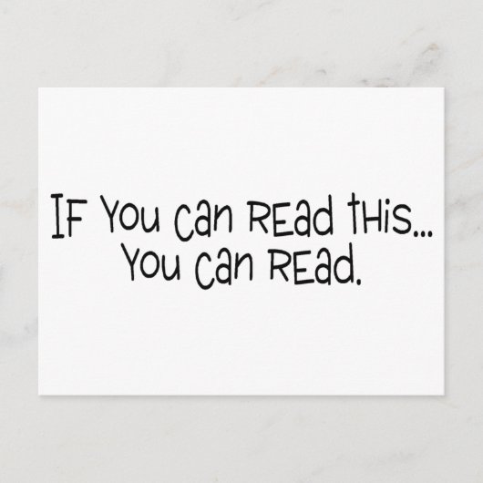 Als u dit kunt lezen, kunt u briefkaart (Voorkant)
