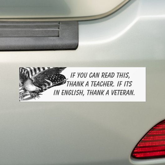 Als u dit kunt lezen (veteraan) bumpersticker (Op auto)