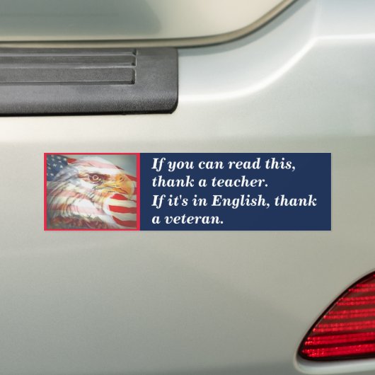 Als u dit kunt lezen (veteraan) bumpersticker (Op auto)