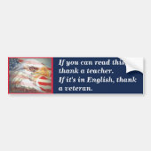 Als u dit kunt lezen (veteraan) bumpersticker (Voorkant)