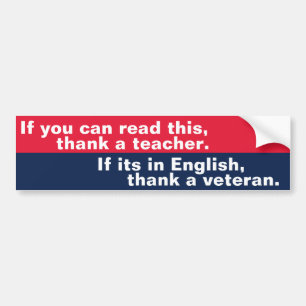 Als u dit kunt lezen (veteraan) bumpersticker