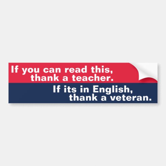 Als u dit kunt lezen (veteraan) bumpersticker (Voorkant)