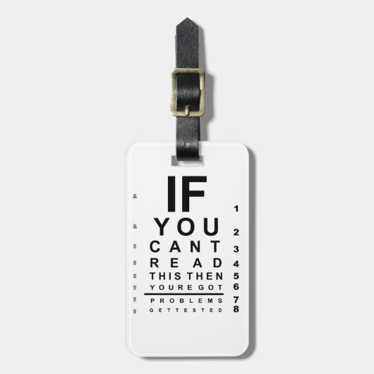 Als u dit oogtestschema kunt lezen bagagelabel (Voorkant verticaal)