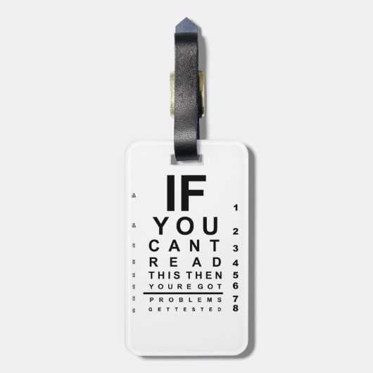 Als u dit oogtestschema kunt lezen bagagelabel (Achterkant verticaal)