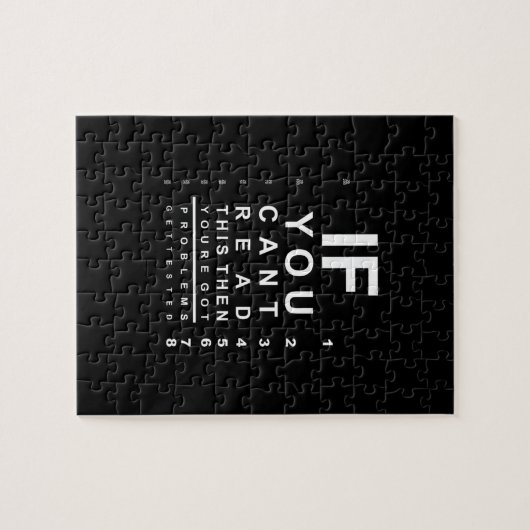 Als u dit oogtestschema kunt lezen - Donker Legpuzzel (Horizontaal)