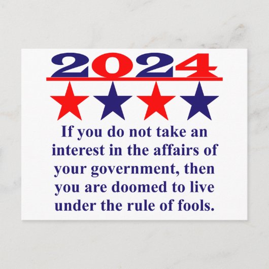 Als u geen belangstelling hebt - een politiek cita briefkaart (Voorkant)