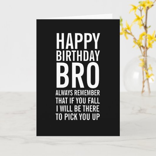 Als u Herfst Bro Funny Happy Birthday Kaart (Gele Bloem)