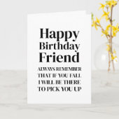 Als u Herfst wit Funny Happy Birthday Vriend Kaart (Gele Bloem)