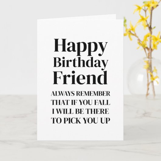 Als u Herfst wit Funny Happy Birthday Vriend Kaart (Gele Bloem)