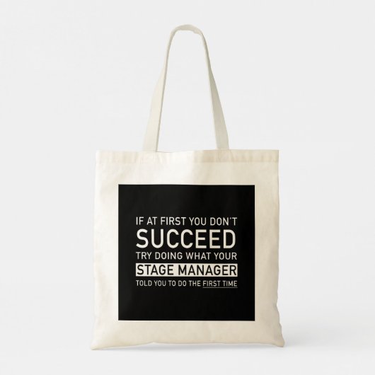 Als u in het begin niet slaagt - De Funny Manager Tote Bag (Achterkant)