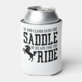 Als u in het zadel klimt, bent u klaar voor de zij blikjeskoeler (Blikje Voorkant)