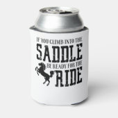 Als u in het zadel klimt, bent u klaar voor de zij blikjeskoeler (Blikje Achterkant)