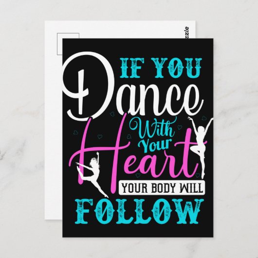 Als u met uw hart danst briefkaart (Voorkant / Achterkant)