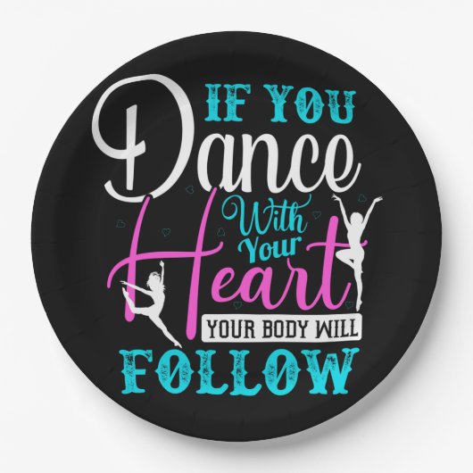 Als u met uw hart danst papieren bordje (Voorkant)