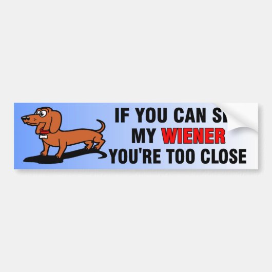 Als u mijn Wiener Dog Bumpersticker kunt zien (Voorkant)