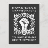 Als u neutraal bent in situaties van onrecht feestdagenkaart (Voorkant)
