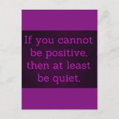 ALS U NIET POSITIEF KUNT ZIJN, DAN KUNT U IN IEDER BRIEFKAART (Voorkant)