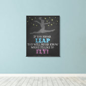 Als u nooit weglekt - Inspirerend gymnastiek Quote Canvas Afdruk (Insitu (Houten vloer))