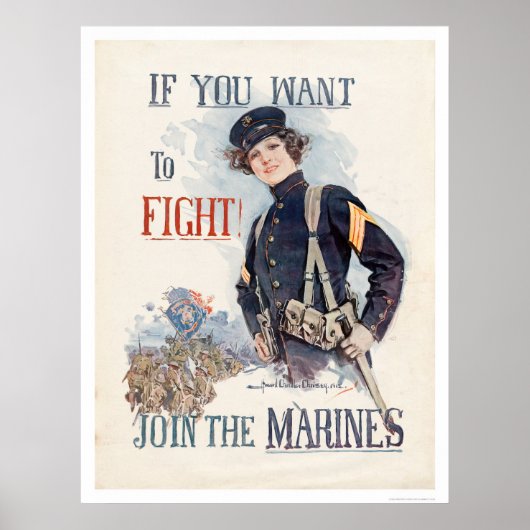 Als u wilt vechten, sluit u zich aan bij de marini poster (Voorkant)