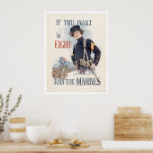 Als u wilt vechten, sluit u zich aan bij de marini poster (Keuken)