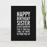 Als u zuster Funny Happy Birthday-kaart Herfst Kaart<br><div class="desc">Herinner ze gewoon hoe bijzonder een zus is met deze grappige verjaardagskaart. Een Happy Birthday-kaart in zwart-wit met gedurfde,  moderne typografie. .</div>