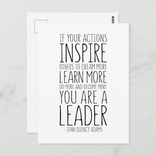 Als uw acties anderen inspireren, John Quincy Adam Briefkaart (Voorkant / Achterkant)