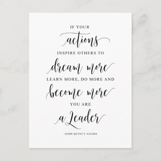 Als uw acties anderen inspireren, John Quincy Adam Briefkaart (Voorkant)