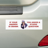 ALS UW ANTWOORD OBAMA IS - Gepersonaliseerd Bumpersticker (Op auto)