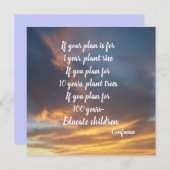 ALS UW PLAN EEN CONFUCIUS FLAT-KAART BEVAT FEESTDAGENKAART (Voorkant / Achterkant)