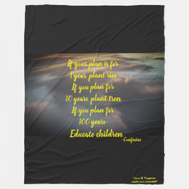 "ALS UW PLAN VOOR IS" - CONFUCIUS FLEECE BLANKET