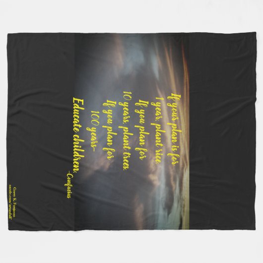 "ALS UW PLAN VOOR IS" - CONFUCIUS FLEECE BLANKET (Voorkant (Horizontaal))