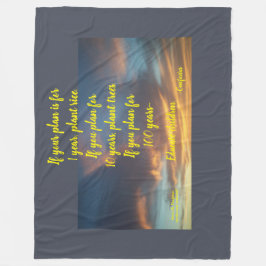 "ALS UW PLAN VOOR IS" - CONFUCIUS FLEECE BLANKET