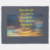"ALS UW PLAN VOOR IS" - CONFUCIUS FLEECE BLANKET DEKEN (Voorkant (Horizontaal))