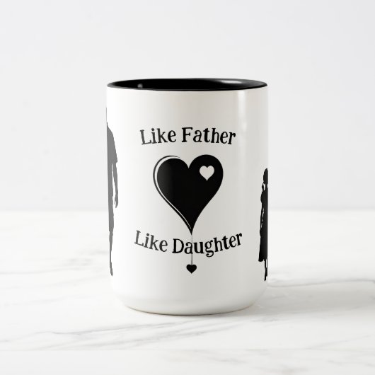 Als vader als dochter 15 oz tweekleurige koffiemok (Center)