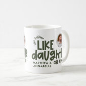 Als vader als dochter grappige foto koffiemok (Voorkant rechts)
