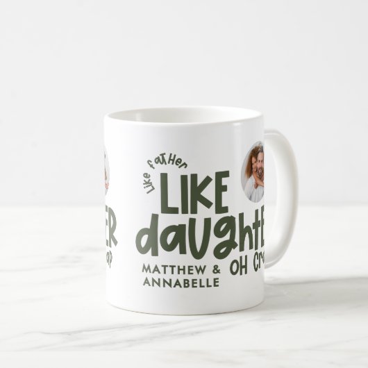 Als vader als dochter grappige foto koffiemok (Voorkant rechts)
