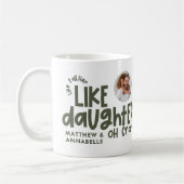 Als vader als dochter grappige foto koffiemok (Links)