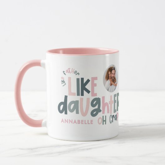 Als vader als dochter grappige foto mok (Links)