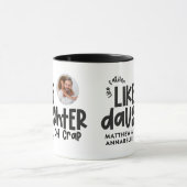 Als vader als dochter grappige foto mok (Midden)