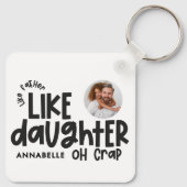 Als vader als dochter grappige foto sleutelhanger (Achterkant)