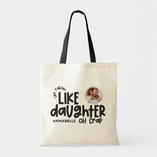 Als vader als dochter grappige foto tote bag (Voorkant)