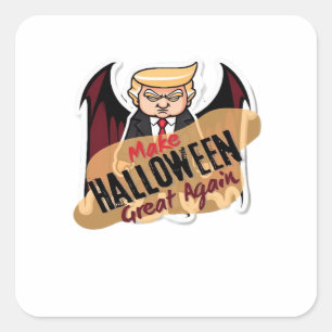 Als vampier - Maak Halloween weer geweldig. Classi Vierkante Sticker