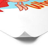 als varkens een superheld vliegen die een cartoon  poster (Hoek)