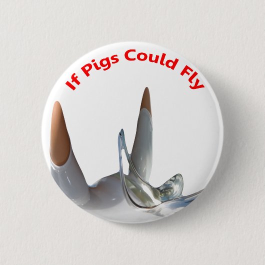Als Varkens Konden Vliegen Ronde Button 5,7 Cm (Voorkant)